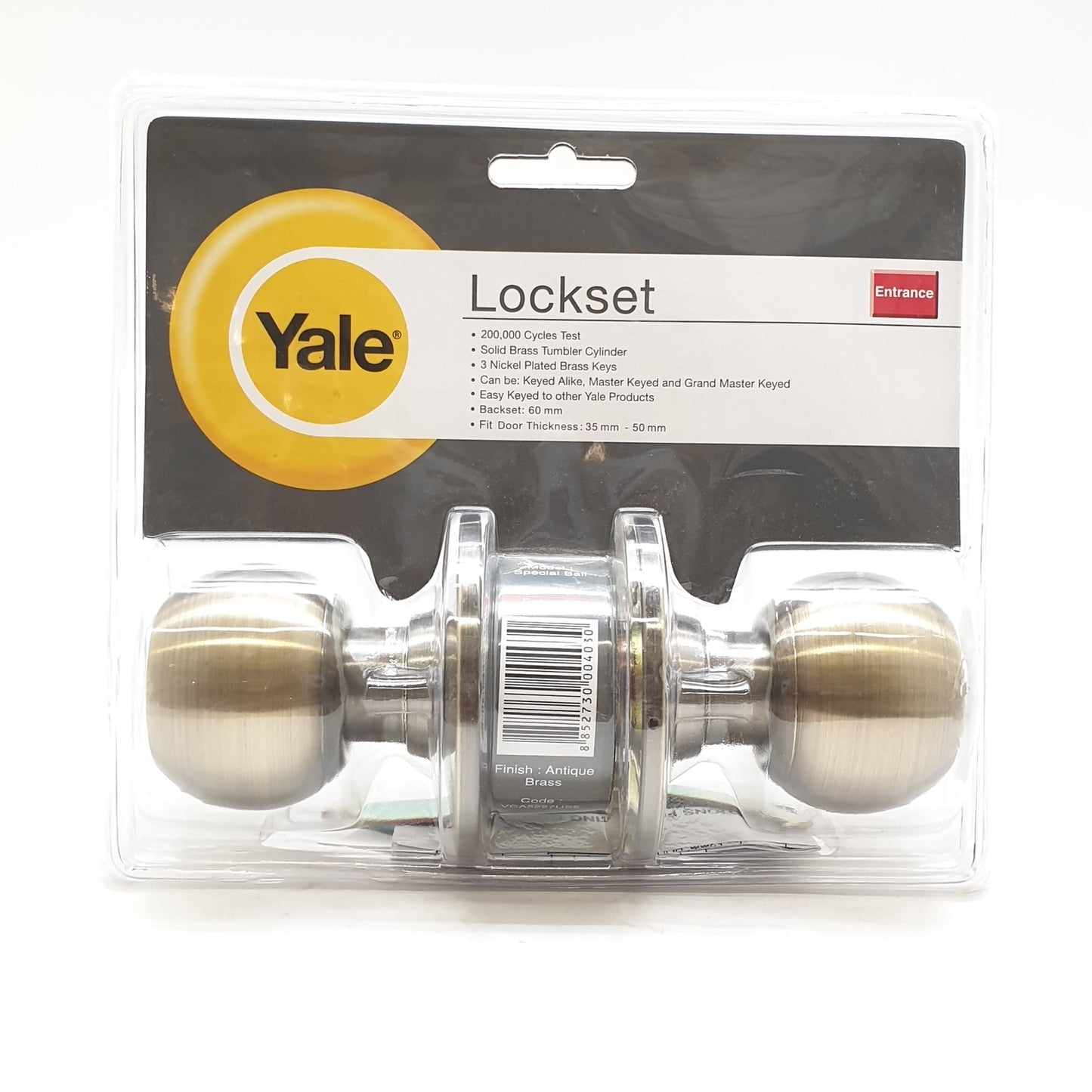 Bathroom Knob Set Round Brass