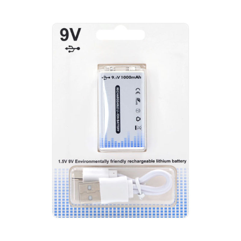9V rechargable battery type-c