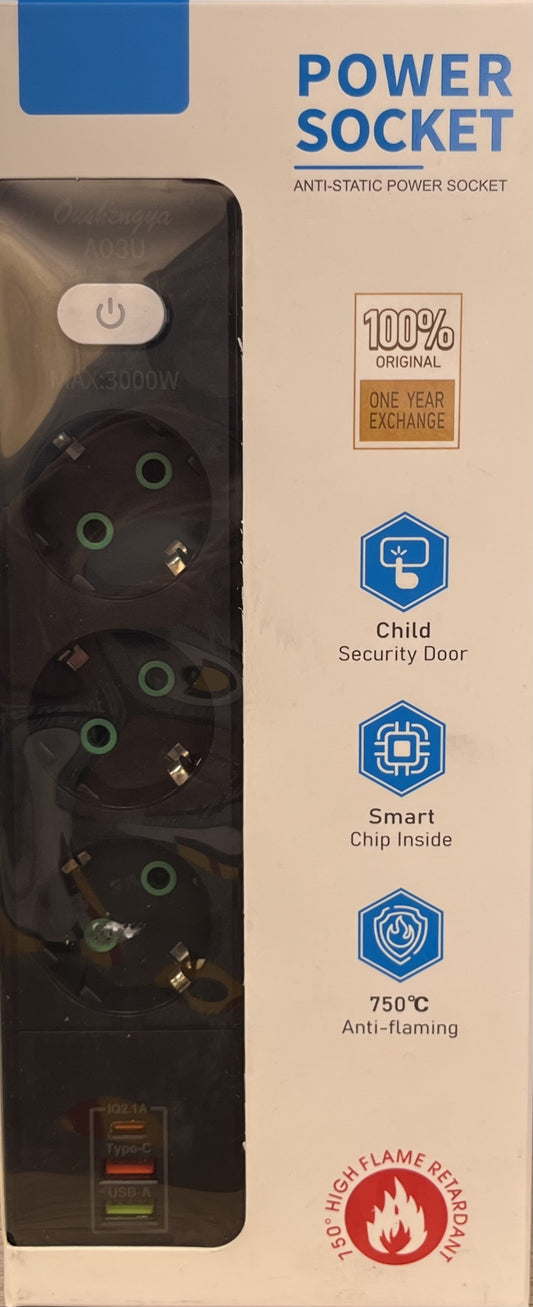 3Power socket with usb a/c