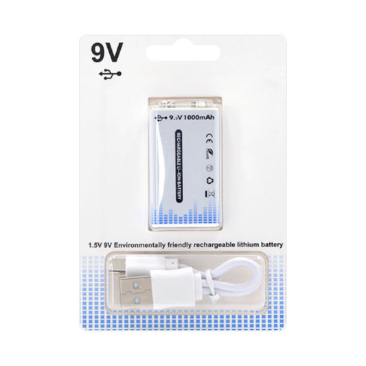 9V rechargable battery type-c