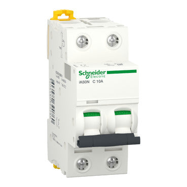 Miniature circuit-breaker, Acti9 iK60N, 2P, 10 A, C curve, 6000 A (IEC 60898-1)
