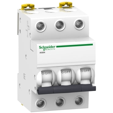 Miniature circuit-breaker, Acti9 iK60N, 3P, 63 A, C curve, 6000 A (IEC 60898-1)